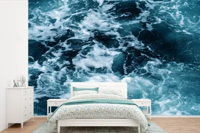 Produktbild von MuchoWow® Fototapete für Wohnzimmer oder Schlafzimmer Wandtapete Vinyl Motivtapete Wasser - Blau - Golf - 420x280 cm - Zimmer für Kinder
