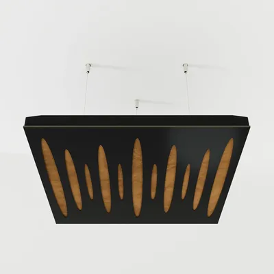 Productafbeelding van Set van 4 akoestische plafondpanelen PULSAR, 50x50x5 cm, zwart/goud
