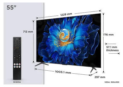 Produktbild von TCL C69KS 55C69KS, 139,7 cm (55"), 3840 x 2160 Pixel, QD-Mini LED, Smart-TV, WLAN, Metallisch