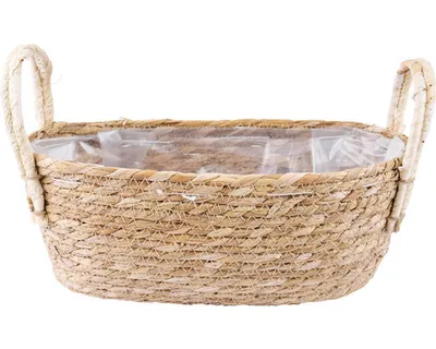 Obrázek produktu pro Obal na květináč s uchy 32 x 21 x 14 cm přírodní