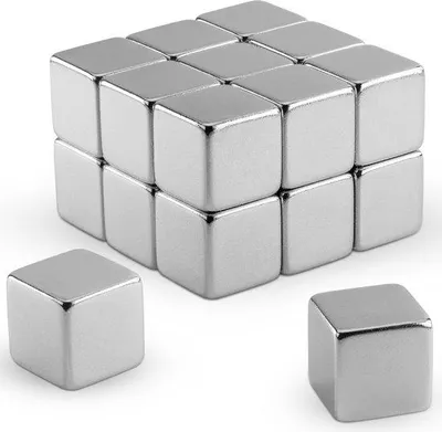 Image de Petits aimants cylindriques, d'une force supérieure à 3 kg, 10 x 10 x 10 mm, argentés