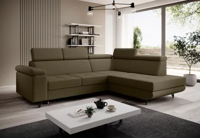 Produktbild von FURMEB24 ECKSOFA CAPRI mit schlaffunktion rechts 250 x 203 cm TAUPE vogue