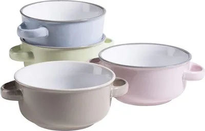 Image de Mäser 931611 Maila Set de tasses à soupe, Ø 12,5 cm, 400 ml, multicolore, 4 pièces (1 set)
