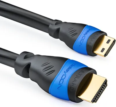 Produktbild von deleyCON 1,5m mini HDMI Kabel - HDMI 2.0 / 1.4a kompatibel - High Speed mit Ethernet (Neuster Standard) - ARC 3D 4K Ultra HD (1080p/2160p)
