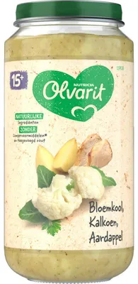 Produktbild von Olvarit Bloemkool Kalkoen Aardappel Babybrei 15 Monate+ 250g, Nährstoffreich