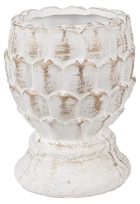 Image de Clayre & Eef Pot de fleurs Ø 11x13 cm Blanc Pierre