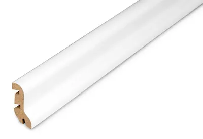 Produktbild von PROFI | 2,50 m | Weiß 58mm Sockelleiste Dekorleiste, MDF Kern, Cliptechnik, Kabelführung, Dekorfolie, einfach montierbar, beanspruchbar