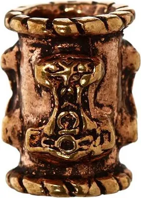 Produktbild von Haarschmuck Bartperle Mjölnir Thorhammer Bronze Lockenperle 6409