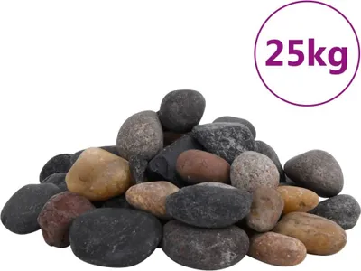 Produktbild von Polierte Kiesel 25 kg Mehrfarbig 5-8 cm
