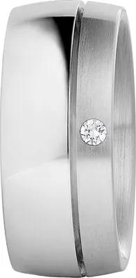 Produktbild von 011787G54 Bandring mattiert / poliert mit Brillant 0,03 ct. TW/SI XEN
