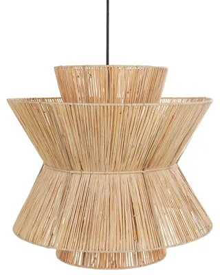 Produktbild von BELIANI Hängelampe Naturfarben aus Stroh Boho Stil Modern Hängeleuchte für Esstisch Esszimmer Wohnzimmer Schlafzimmer