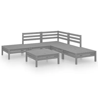 Obrázek produktu pro vidaXL 6dílná zahradní lehátková souprava z masivního dřeva Pine Grey