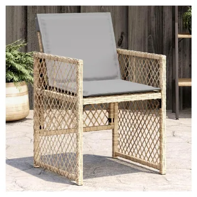 Produktbild von Gartenstühle mit Kissen 4 Stück aus Poly Rattan für Balkon und Garten