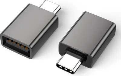 Produktbild von INF Type-C zu USB 3.2 Adapter - Zinklegierung, Grau (2er-Pack)