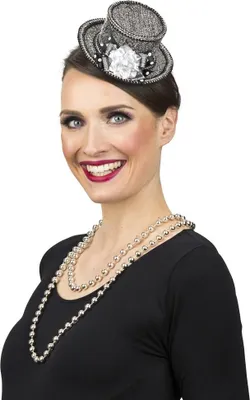 Produktbild von Mini-Zylinder Hut silber Karneval Fasching