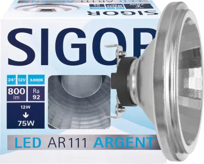 Produktbild von SIGOR 12W AR111 Argent G53 800lm 2700K 35° dimmbar LED Lampe