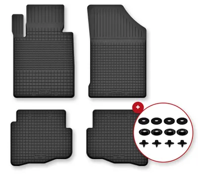 Image de Tapis de sol en caoutchouc pour Land Rover Velar 2017- (SUV) – 4 pièces, noirs, semi-universel, adapté