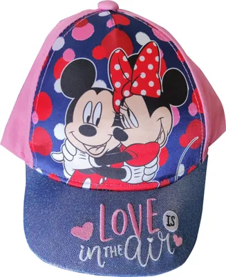 Immagine prodotto di Cappellino Disney Mickey & Minnie Cap Love is in the Air per bambini con scudo glitterato rosa taglia 52