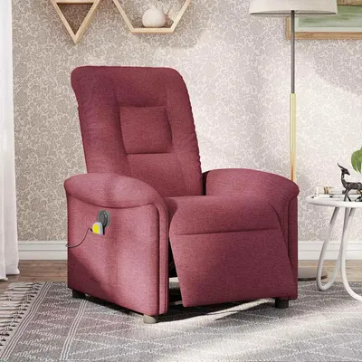 Produktbild von vidaXL Massagesessel Elektrisch Weinrot Stoff