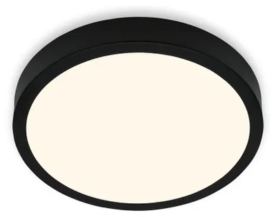 Produktbild von Briloner Leuchten Deckenlampe LED, Deckenleuchte, warmweißes Licht, Aufbaulampe, Aufbauleuchte, Schwarz, Ø380x50 mm