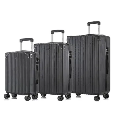 Produktbild von yonsly Premium Reisekoffer TSA-Schloss,YKK-Reißverschluss Hartschalen-Koffer Kabinenkoffer Rollkoffer Suitcase Handgepäck (Schwarz, M-L-XL-Set)