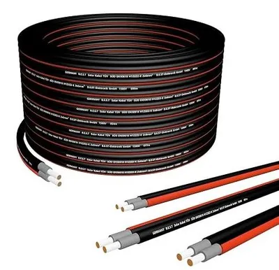 Zdjęcie produktu dla Kabel solarny duplex 6 MM2 fotowoltaika czarno czerwony 50