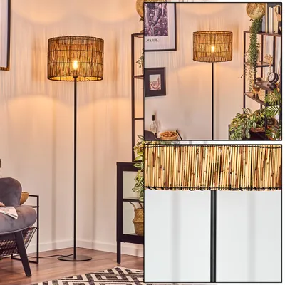 Produktbild von Obenetto Stehlampe aus Metall/Holz in Schwarz/Naturfarben