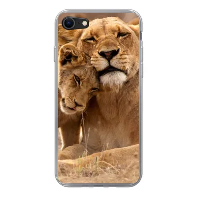 Produktbild von MuchoWow® Handyhülle Schutzhülle Hülle für iPhone SE 2020 Löwe - Wilde Tiere - Jungtier Silikon Softcase Handy Hülle - Kartenbesitzer