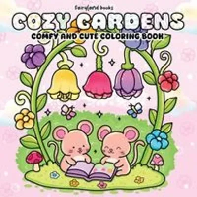 Produktbild von Malbuch Cozy Gardens, Serie Comfy and cute, 55 Seiten, 8,5 x 8,5 Zoll, einseitig bedruckt