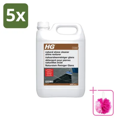 Produktbild von 5 x HG Natuurstein Reiniger Glanz - 5 L - Sparpackung - 5 Stücke