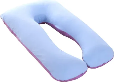 Image de Coussin d'allaitement en forme de U pour femmes enceintes avec taie d'oreiller 60×120 cm, bleu et violet