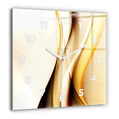 Produktbild von Wallfluent Große Wanduhr – Stilles Quarzuhrwerk - Uhr Dekoration Wohnzimmer Schlafzimmer Küche - Zifferblatt - weiße Zeiger - 60 cm - Abstraktion einer Welle