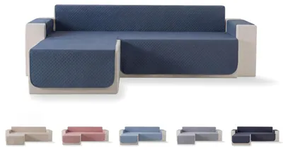 Sitzschutz-Bankauflage, Rautenmuster, 240 cm, graublau, links