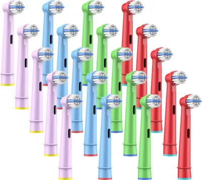 Produktbild von 20 Aufsteckbürsten für Oral B Kinder Ersatzbürsten Zahnpflege Bürstenköpfe elektrische Zahnbürsten Dentalogix