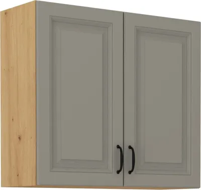 Immagine prodotto di Armadietto superiore da cucina SOPHIA - larghezza 80 cm, grigio chiaro / rovere artisan