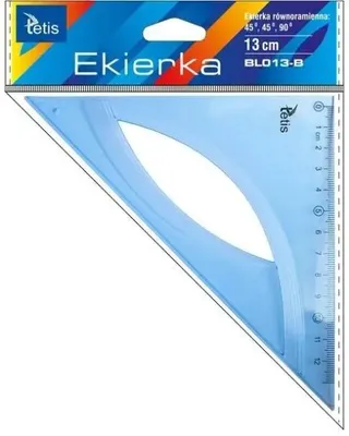 Obrázek produktu pro Ekierka równoramienna 13 cm niebieska przezroczysta