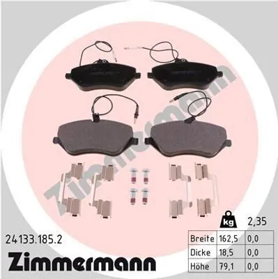 Produktbild von ZIMMERMANN Bremsbeläge Satz Vorne Bremsklötze für CITROËN C5 III Kombi (RW) 24133.185.2
