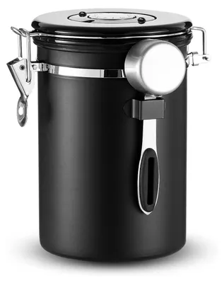 Produktbild von 1,8L Kaffeebehälter luftdichter Kaffeekanister, Luftdichte Edelstahl Kaffeedose mit Datumsanzeige, für Kaffeebohnen, Zuckermehl, Pulver, Tee, Zucker