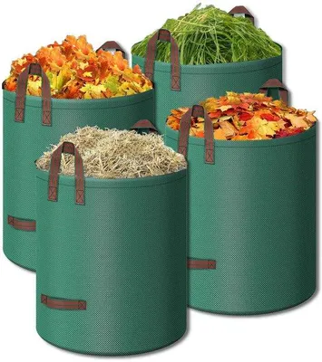 Immagine prodotto di Sacco per rifiuti da giardino 4x 272 l, auto-rigonfiabile, con 4 manici, riutilizzabile