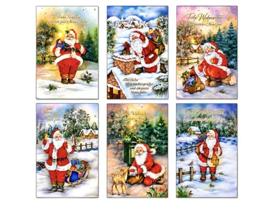 Produktbild von Weihnachtskarten Weihnachtsmann - 100 Stück - 8 Motive
