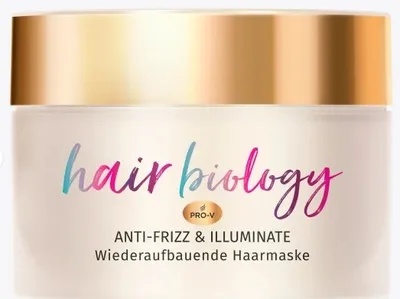 Produktbild von Pantene Pro-V Hair Biology Deffrizz & Illuminate 160ml, 160 ml, Unisex, Gefärbtes Haar, Lockiges Haar, trockenes Haar, Nährend, Reparatur, Revitalisierend, Glanz, Hyaluronsäure, Topf