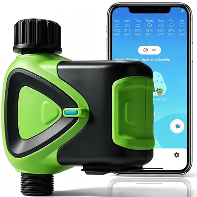 Produktbild von Bewässerungscomputer Gartenbewässerungsuhr Wasseruhr - WLAN - App und Alexa - IP65 wasserdicht - Für Gartenschlauch