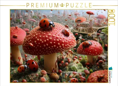 Zdjęcie produktu dla CALVENDO Puzzle "Życie w mieście na muchomorach" | 1000 elementów. Rozmiar układanki: 64 x 48 cm. Puzzle fotograficzne, idealne na chwile relaksu