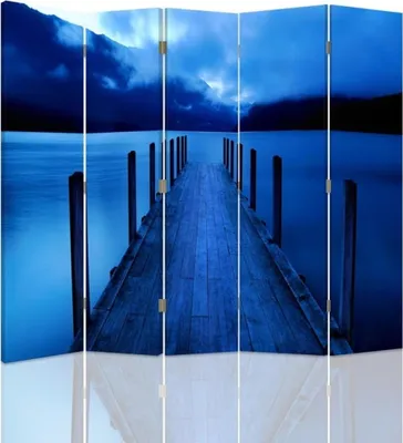Produktbild von Paravent - Raumteiler Blue Lagoon - Dekorativer Raumtrennercm. 180x170 (5 x)