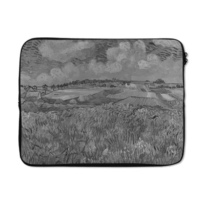 Produktbild von MuchoWow® Laptop Hülle 17 Zoll Laptoptasche Kornfeld - Vincent van Gogh - Schwarz und weiß - Zipper - Schutzabdeckung