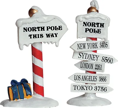 Productafbeelding van Kerstfiguur North pole signs LEMAX