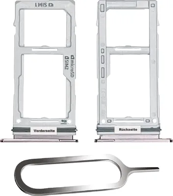 Produktbild von Samsung Galaxy S10 / Plus Sim Karten Halter Tray Adapter Fach Stecker Slot + Nadel Dual Pink