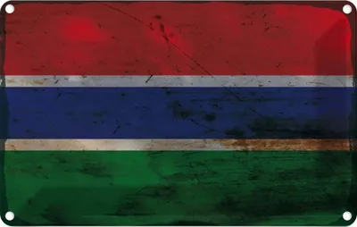 Produktbild von vianmo Blechschild 20x30 cm Gambia the Rost Flagge Fahne Wappen