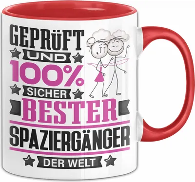 Produktbild von Spaziergänger Geschenk Lustiger Spruch für Spaziergänger Geschenkidee Bester Spaziergänger Der Welt (Rot)