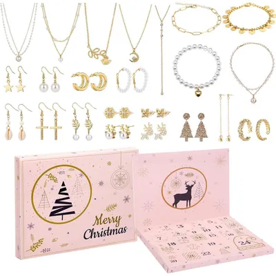 Produktbild von Adventskalender Schmuck 24 Überraschungen Gold für Frauen und Mädchen